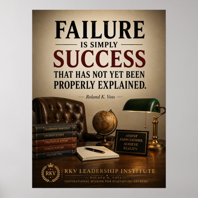 Failure Is Simply Success Funny Leadership Poster  (Front)
