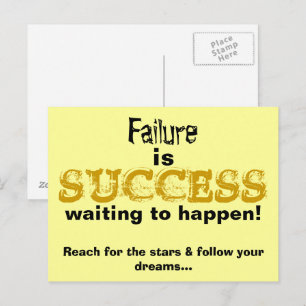 Failure is Success Waiting to Happen Quote Postcard