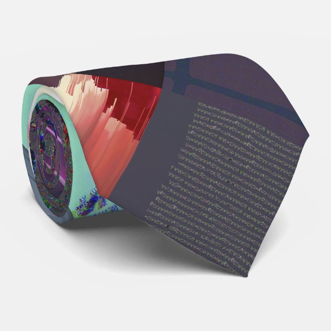 Failure to Load Dark Glitch Art Abstract Grid Tie (Rolled)