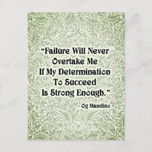 Failure Will Never Overtake - Positive Quote´s Postcard