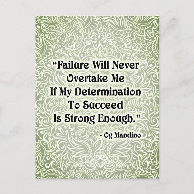 Failure Will Never Overtake - Positive Quote´s Postcard (Front)