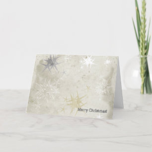 Faint Beige Grunge Stars' Groups Texture Christmas Holiday Card