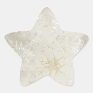 Faint Beige Grunge Stars' Groups Texture Christmas Star Sticker