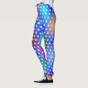 Faint border circles on coloured background  leggings