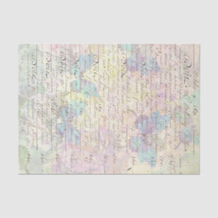 Faint Script with Butterflys Decoupage Tissue Paper