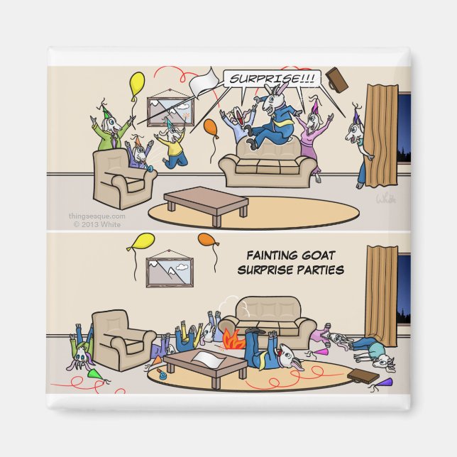 Fainting Goat Surprise Parties Magnet (Front)
