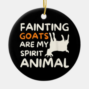 Fainting Goats Are My Spirit Animal Funny Goat Lov Ceramic Tree Decoration