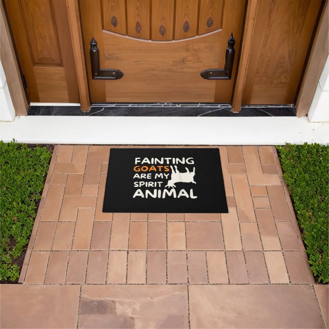 Fainting Goats Are My Spirit Animal Funny Goat Lov Doormat (Outdoor)