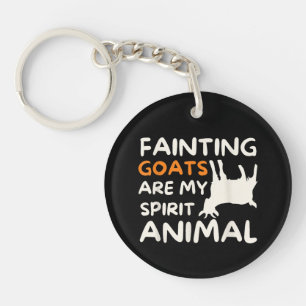 Fainting Goats Are My Spirit Animal Funny Goat Lov Key Ring