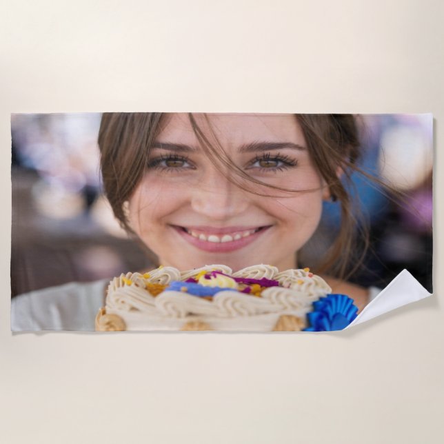 Fair Cooking Contest Photo Customize Beach Towel (Front)