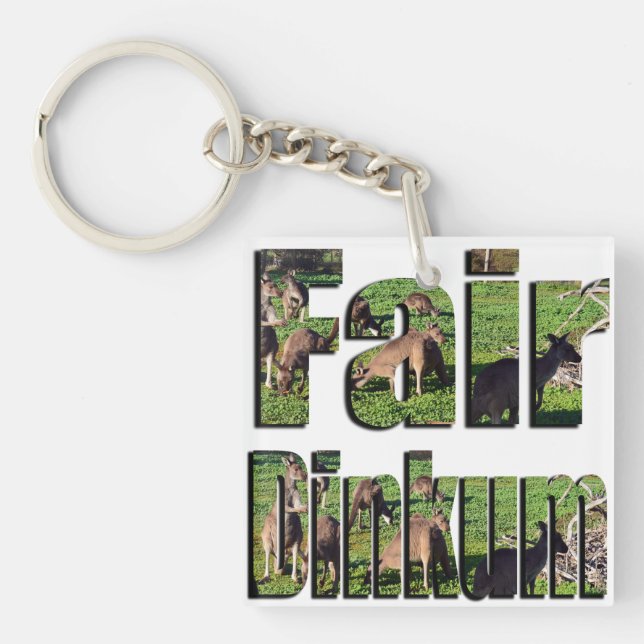 Fair Dinkum Aussie Slang Logo, Key Ring (Front)