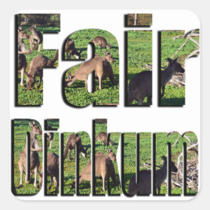 Fair Dinkum Aussie Slang Logo, Square Sticker