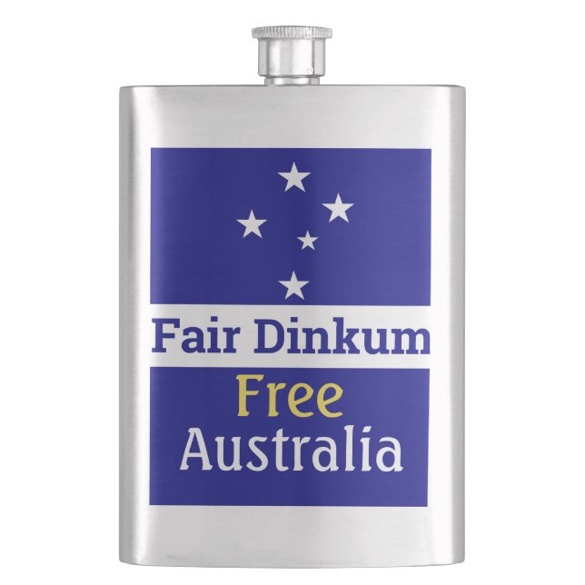 Fair Dinkum Free Australia   Hip Flask (Front)