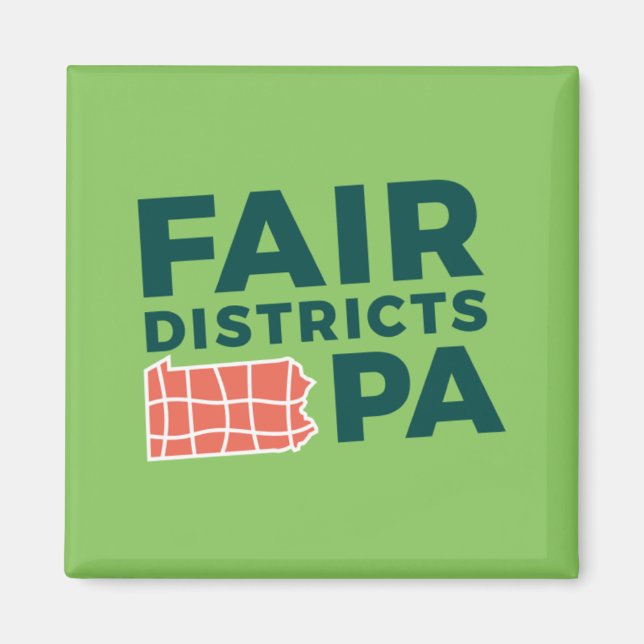 Fair Districts PA Lime Logo Small Magnet (Front)