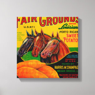 Fair Grounds Yam LabelBreaux Bridge, LA Canvas Print