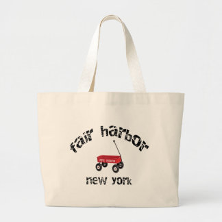 Fair Harbour Fire Island Red Wagon New York beach Large Tote Bag