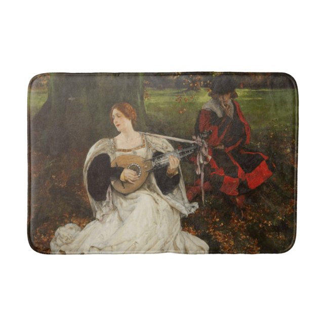 Fair is my Love (by Edwin Austin Abbey) Bath Mat (Front)