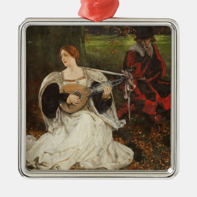 Fair is my Love (by Edwin Austin Abbey) Metal Tree Decoration (Front)