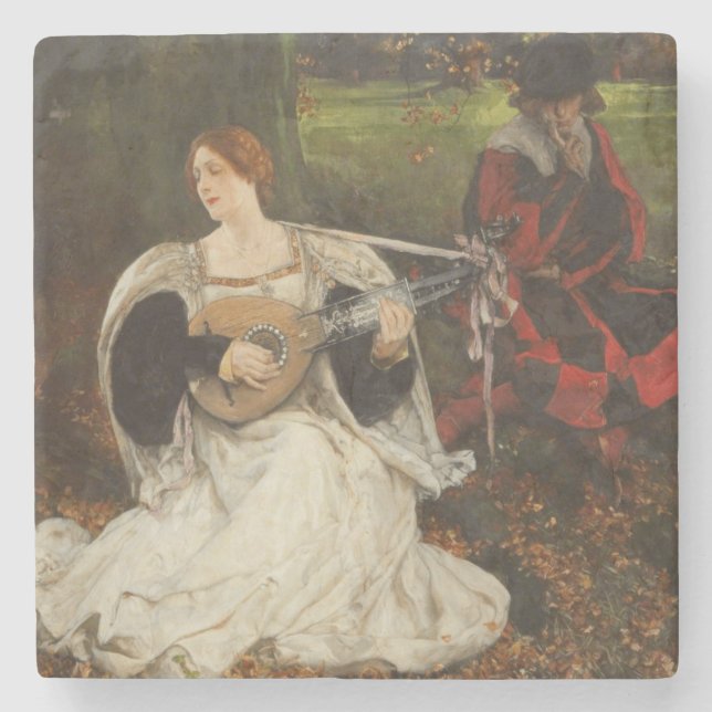 Fair is my Love (by Edwin Austin Abbey) Stone Coaster (Front)