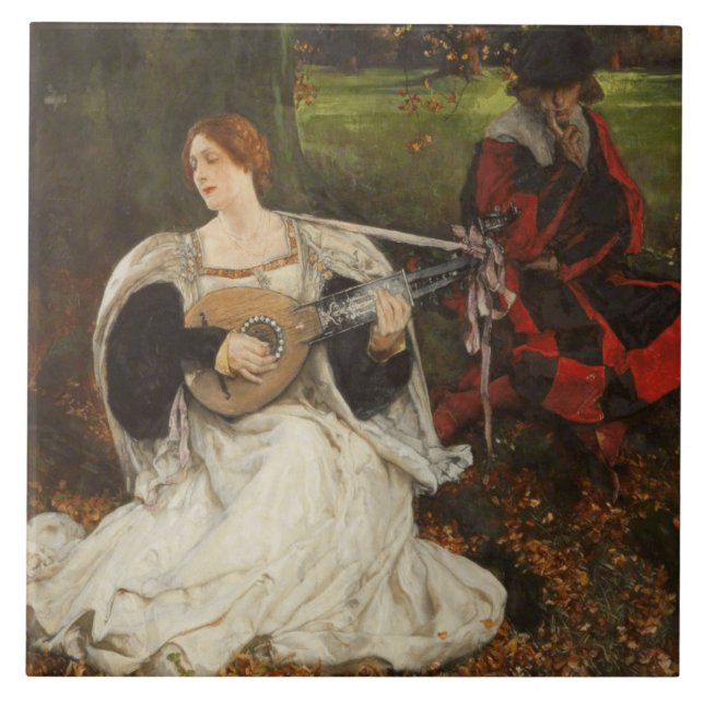 Fair is my Love (by Edwin Austin Abbey) Tile (Front)
