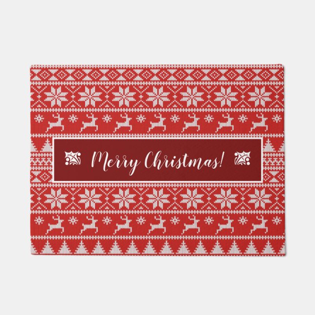 Fair Isle Christmas Doormat (Front)