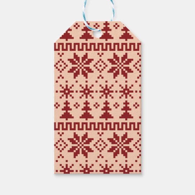 Fair Isle Christmas Gift Tags (Front)