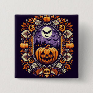 Fair Isle/Colorwork Vintage Halloween/fall 15 Cm Square Badge