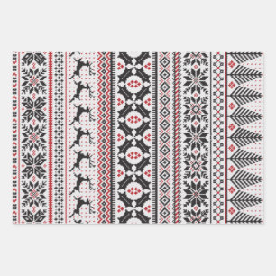 Fair Isle Knit Sweater Wrapping Paper Sheet