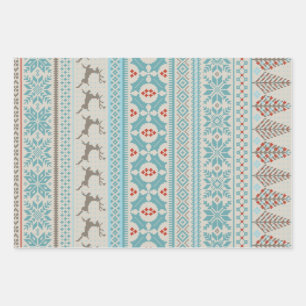 Fair Isle Knit Sweater Wrapping Paper Sheet