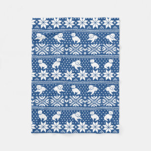 Fair Isle Westies Fleece Blanket