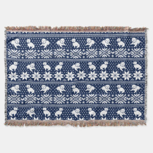 Fair Isle Westies Throw Blanket