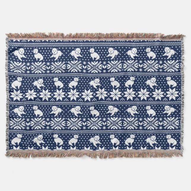 Fair Isle Westies Throw Blanket (Front)