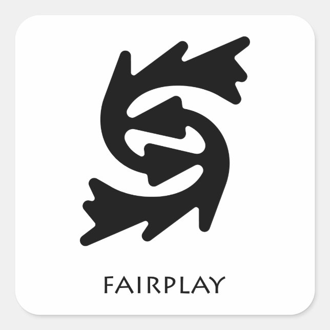 Fair Play (Bi Nka Bi ) Adinkra Symbol Sticker (Front)