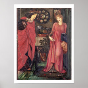 Fair Rosamund and Queen Eleanor (mixed media on pa Poster