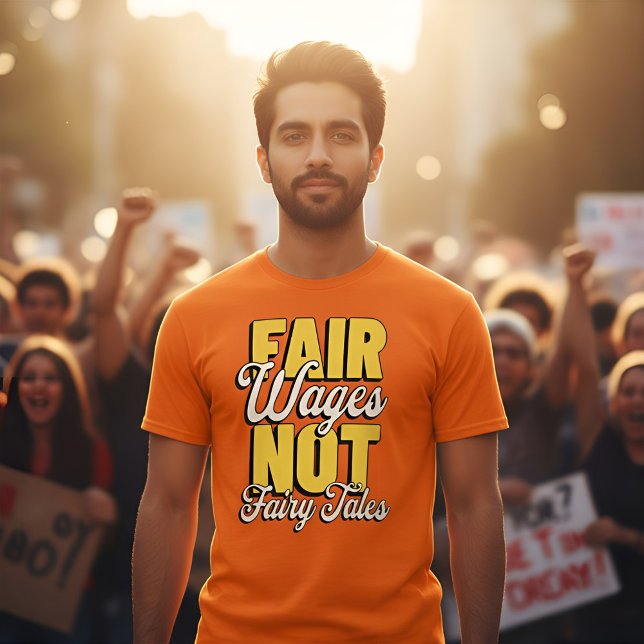 Fair Wages Not Fairy Tales Activist Statement T-Shirt (Creator Uploaded)