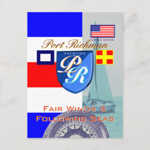 Fair Winds and Following Seas Port Richman Postcard