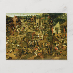 Fair with a Theatrical Performance, 1562 Postcard