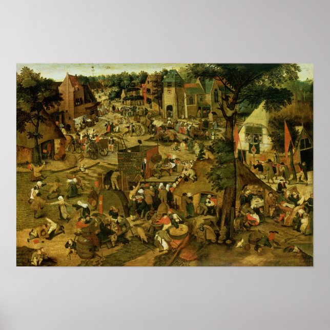 Fair with a Theatrical Performance, 1562 Poster (Front)