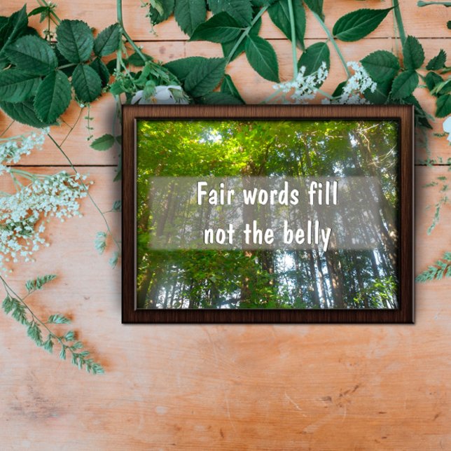 Fair words fill not the belly Inspirational poster (Creator Uploaded)