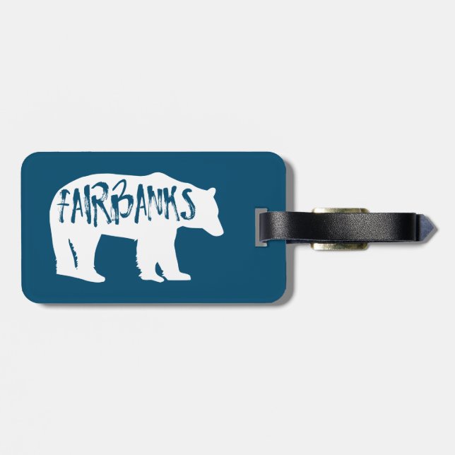 Fairbanks Alaska Bear Luggage Tag (Back Horizontal)