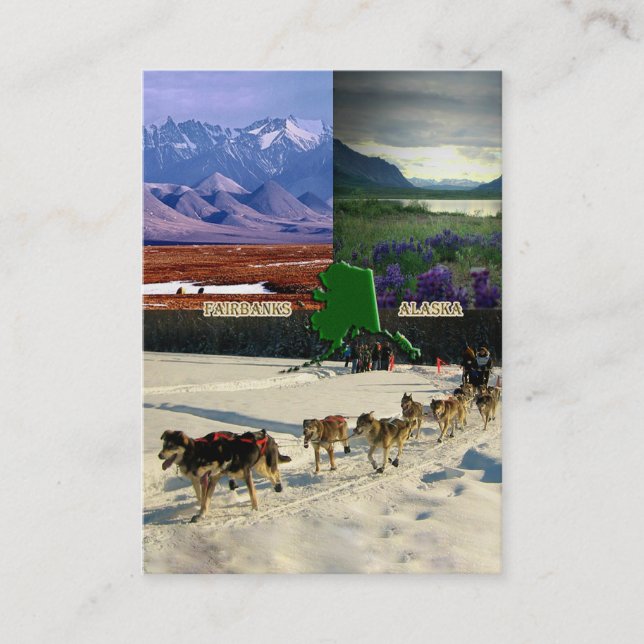Fairbanks, Alaska Collage Business Card (Front)