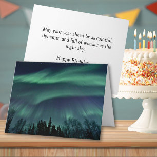 Fairbanks Alaska Northern Lights Birthday Card