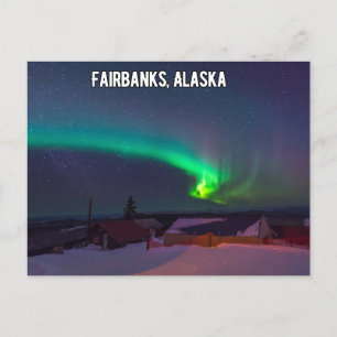 Fairbanks Alaska Northern Lights Postcard