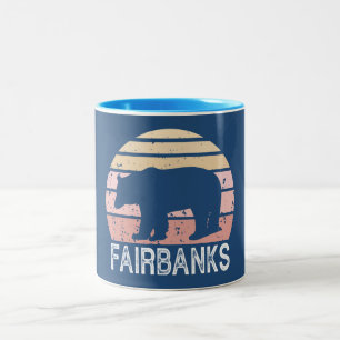 Fairbanks Alaska Retro Bear Two-Tone Coffee Mug