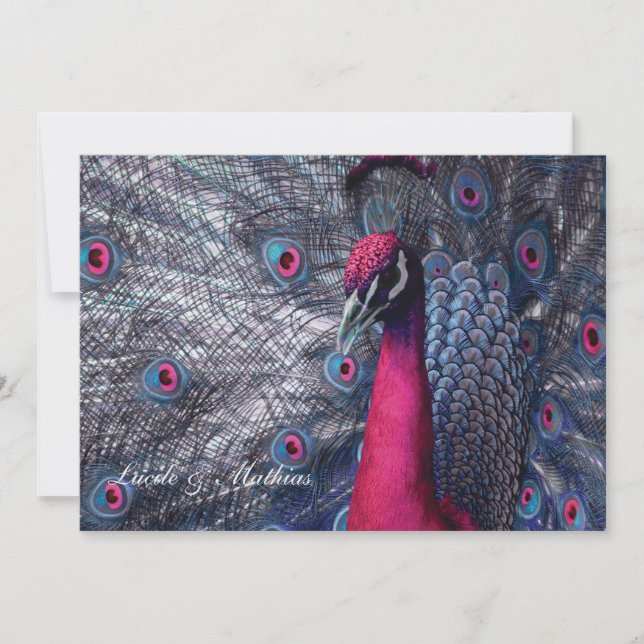 Faire-part mariage Paon Invitation (Front)