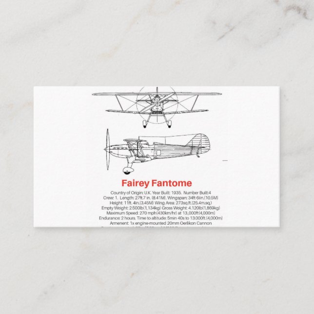  Fairey Fantome Business Card (Front)