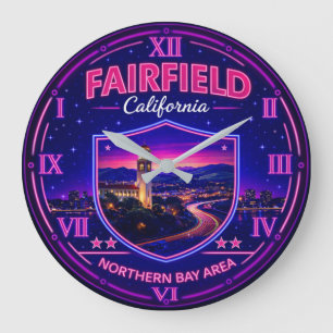 Fairfield California Scenic Valley Neon Large Clock