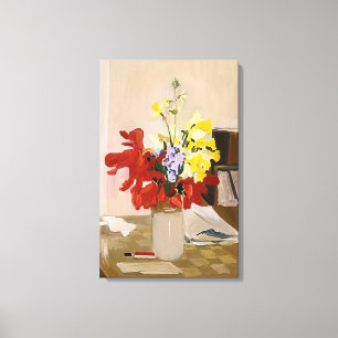 Fairfield Porter - ANEMONE AND DAFFODIL 1965 Canvas Print