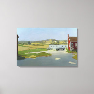 Fairfield Porter - LONG ISLAND LANDSCAPE WITH RED Canvas Print