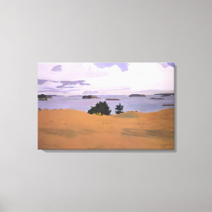 Fairfield Porter - PENOBSCOT BAY WITH YELLOW FIELD Canvas Print
